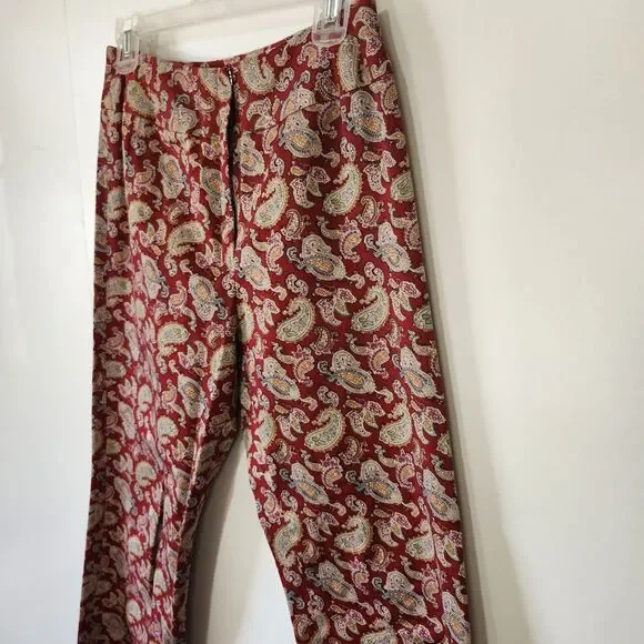 Vtg Harold's Sz 4 Paisley Pants Womens Stretch Cotton Spandex Ivy Prep 90s Y2K - Picture 2 of 10